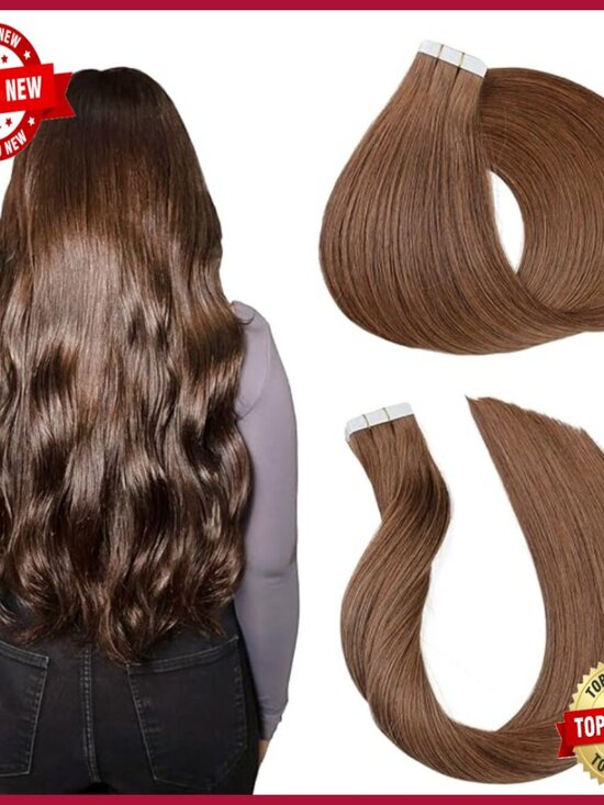 20 Inch Tape In Human Hair Extensions 20 Pieces 50g Thick Ends Straight